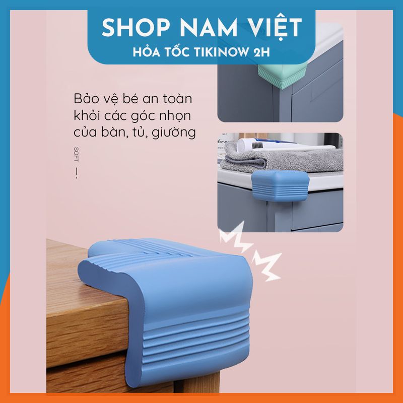 Set 4 Miếng Xốp Bọc Cạnh Bàn, Bịt Góc Tủ Bảo Vệ An Toàn Cho Bé