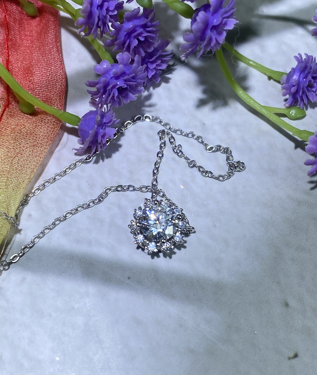 Bộ trang sức Bạc 925 xi Kim viên chủ Kim Cương nhân tạo Moissanite hạt 1.0 carat - S10.9.7.6