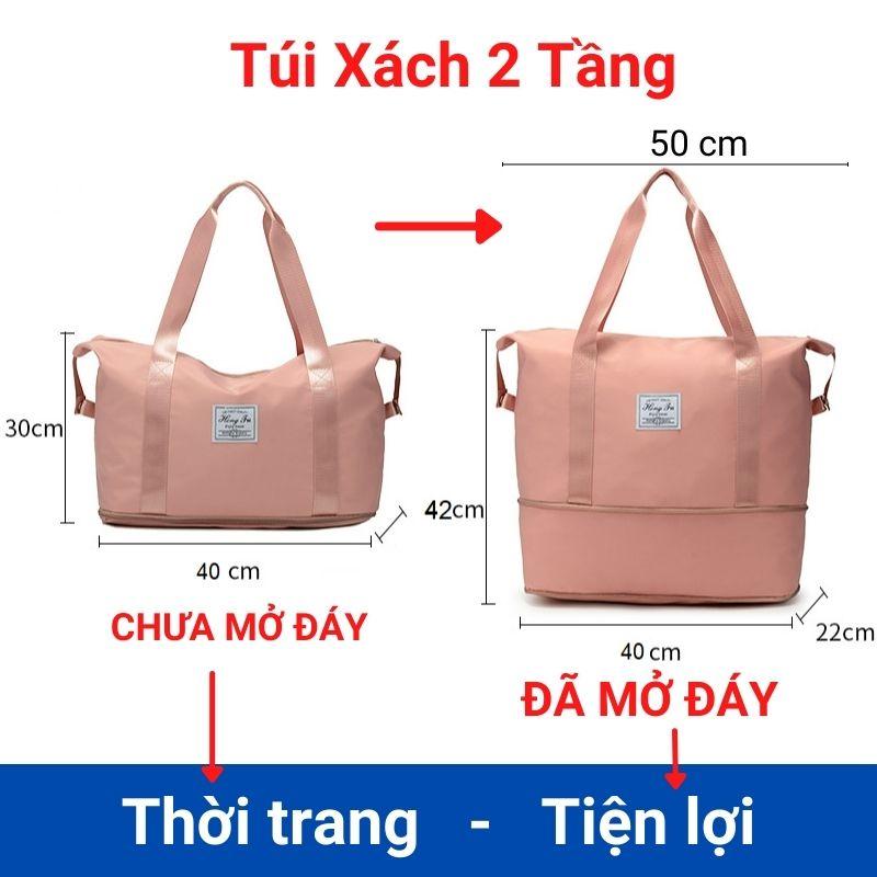 Túi du lịch nữ đa năng 2 tầng, túi xách du lịch cỡ lớn nam đựng quần áo mỹ phẩm gấp gọn