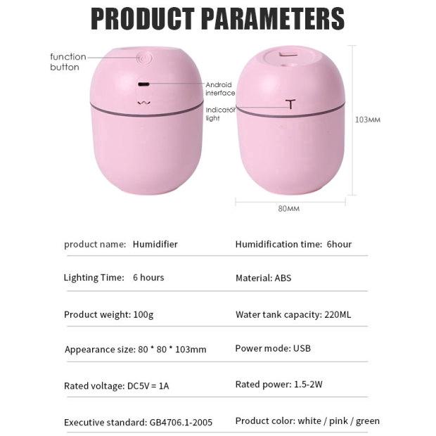 Usb Máy tạo độ ẩm nhỏ Máy phun nhỏ cầm tay Máy lọc không khí tại nhà Máy lọc không khí LED Máy phun sương tạo ẩm