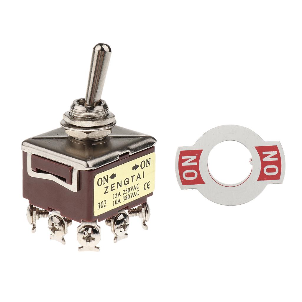 Chuyển đổi Công Tắc, Bật 3PDT 2 Vị Trí 9 Chân, AC 250V 15A / 380V, 10A