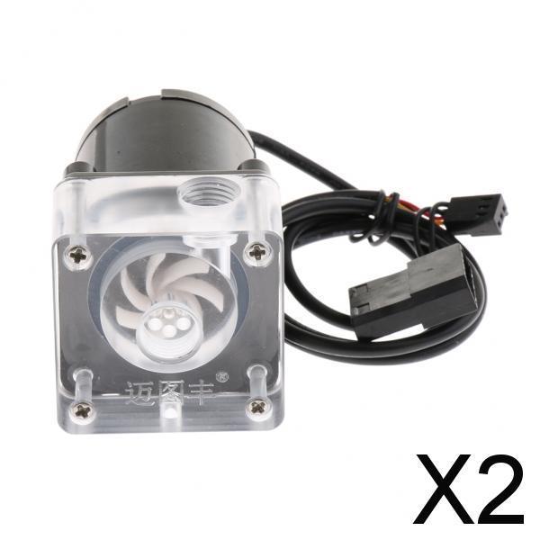 2xDC 12V 9W Low Noise CPU Cooling Water Pump for Desktop Computer Cool System