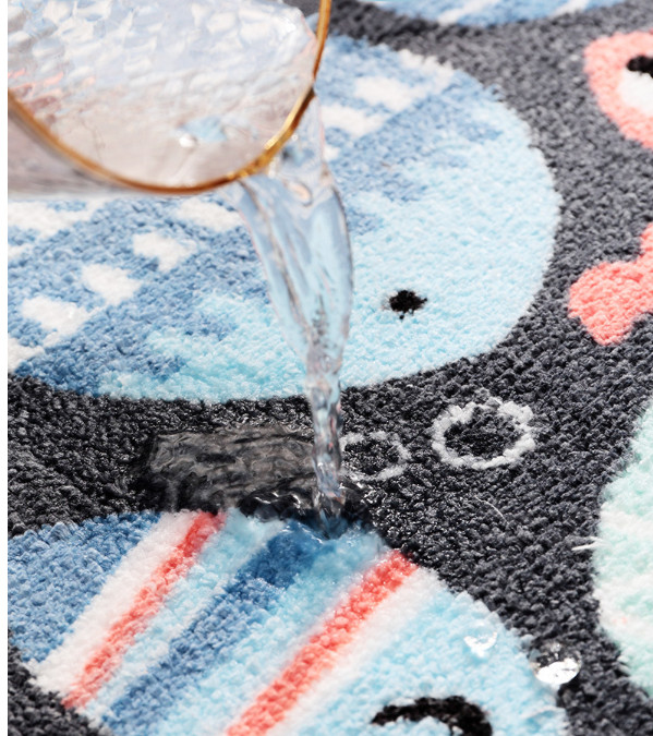 Thảm Lông chùi chân, thảm nhà tắm, thảm cửa ra vào - Họa tiết Cá