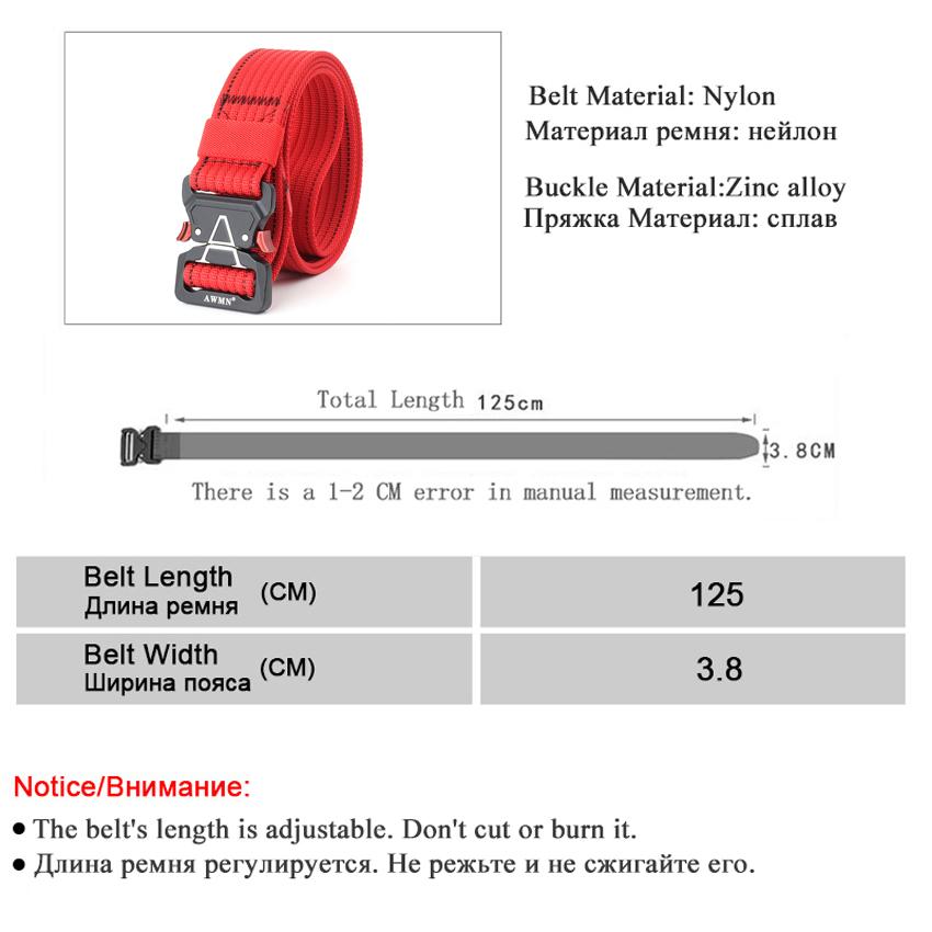 Mới Khoác Nylon Nam Dây Thắt Lưng Đen Dài Dây Đeo Thắt Lưng Nhanh Chóng Phát Hành Chiến Thuật Có Khóa Kim Loại Phụ Kiện Thể Thao