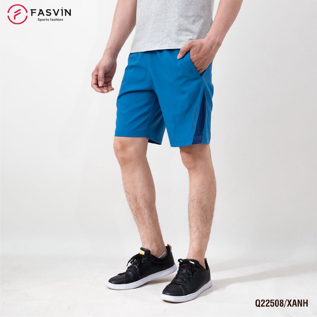 Quần Đùi Nam FASVIN Vải Gió Nhẹ Mát Hàng Nhà Máy Chất Lượng Cao Thể Thao Hay Mặc Nhà Q22508.HN – Xanh.508 – Size 4  64 – 72kg
