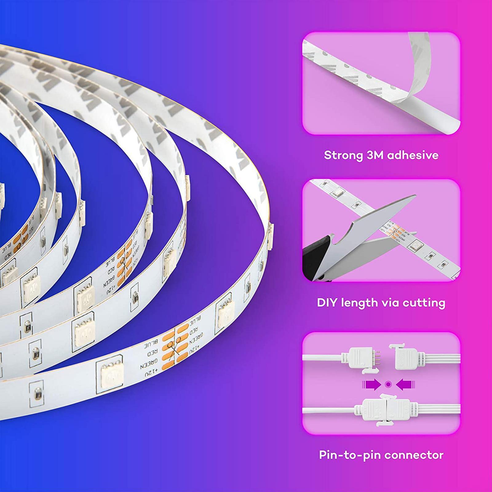 LED RGB Light Strip 5050 LED Tape Lights for Bedroom DIY Decor 5m