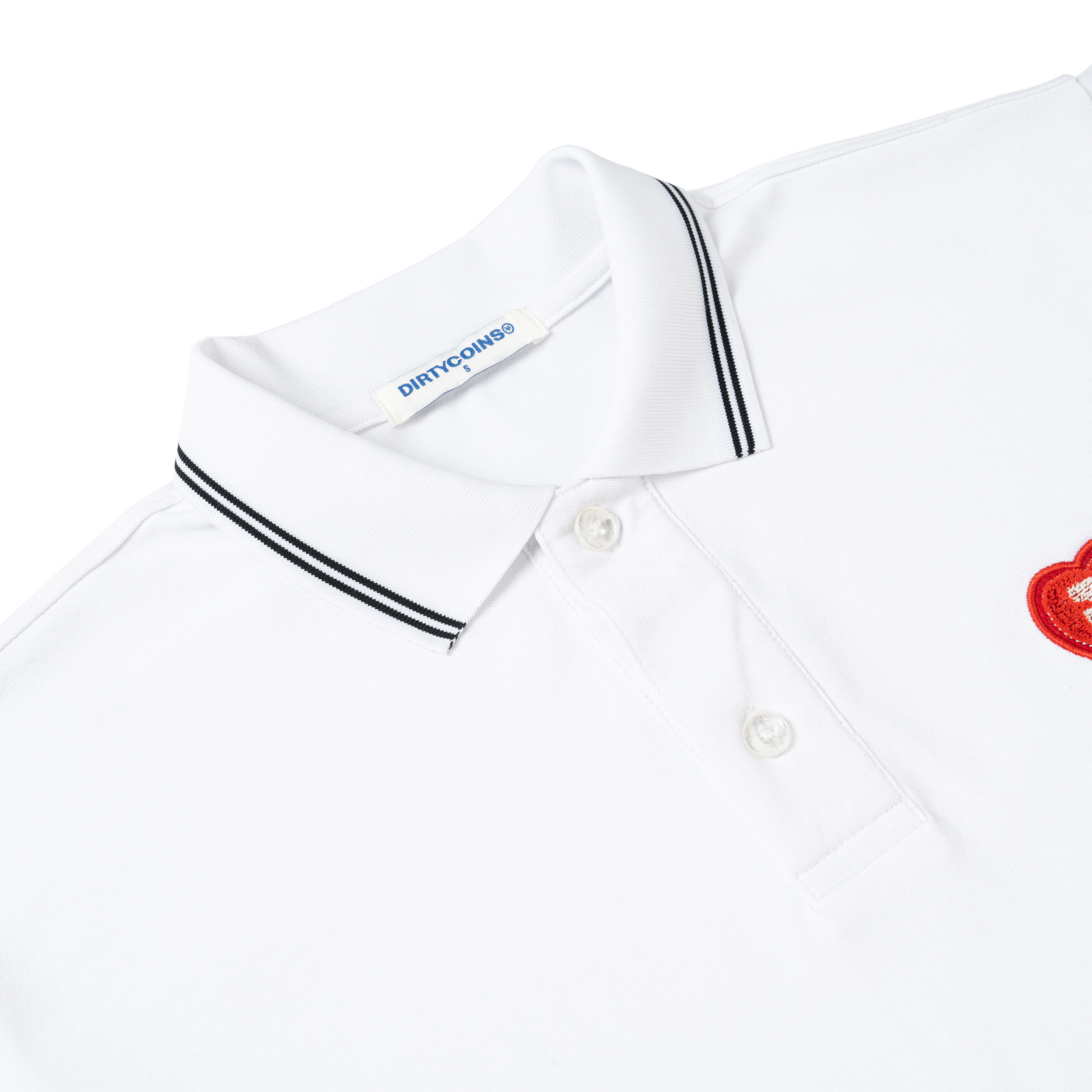 Áo Thun DirtyCoins Heart Patch Regular Polo - White
