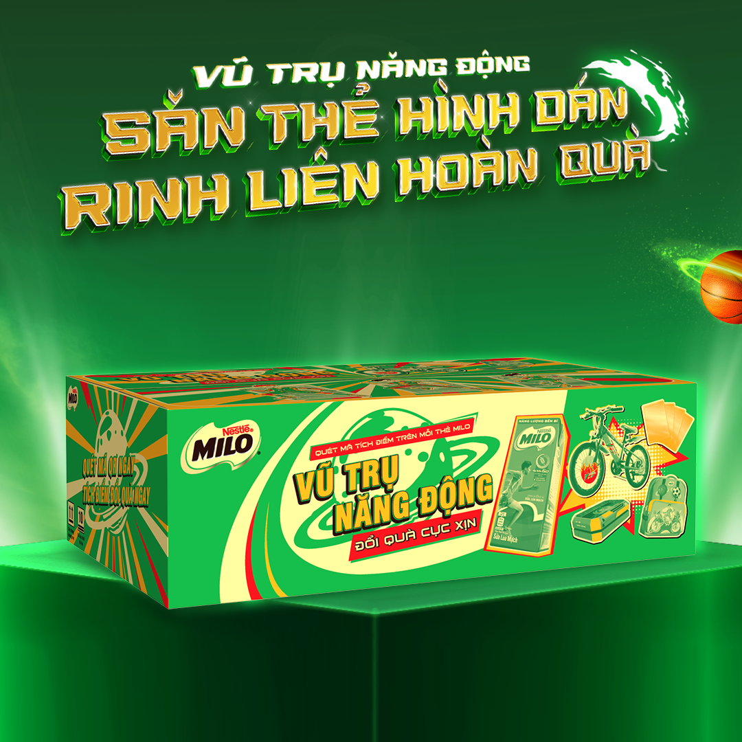 Thùng 48 Hộp Sữa Nestlé MILO Nước (180ml / Hộp)