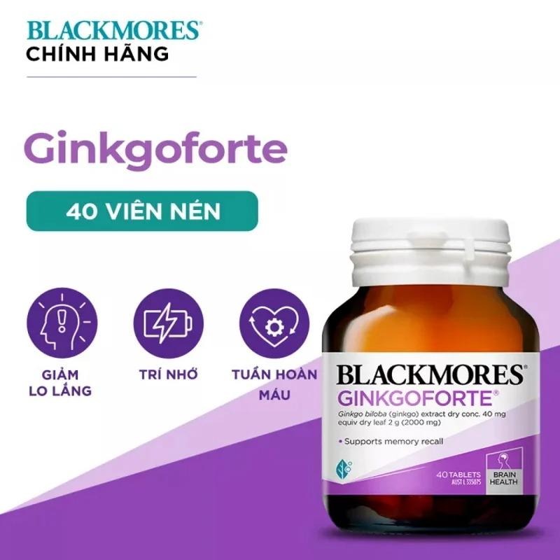 Combo 3 lọ Thực Phẩm Bảo Vệ Sức Khỏe Bổ Não Blackmores Gingkoforte lọ 40 viên