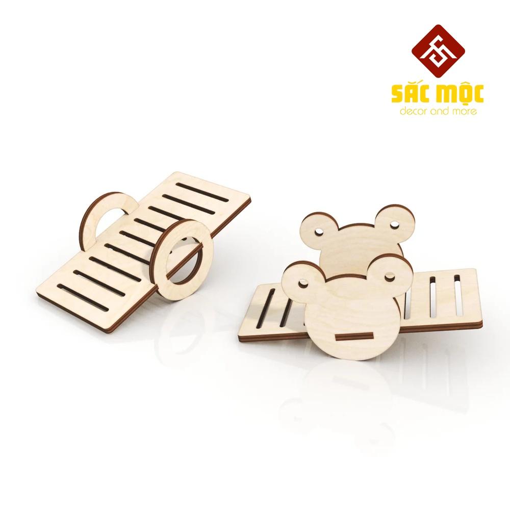 Combo 2 Mô Hình #8 Bập Bênh Gỗ Lắp Ráp Cho Chuột Hamster Size 13*7*5 cm