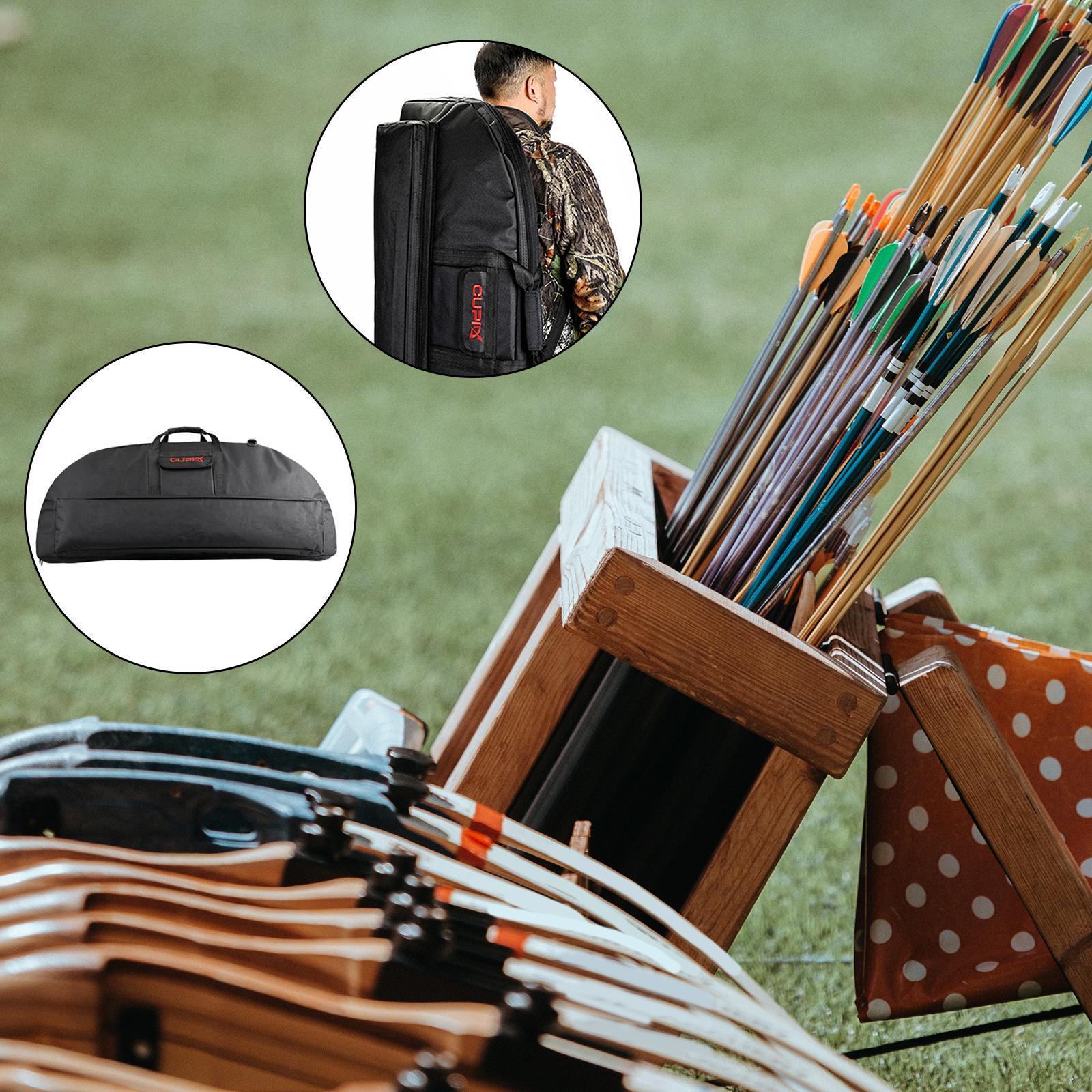 Compound Bow Bag Case Adjustable Shoulder Strap Quiver Pockets