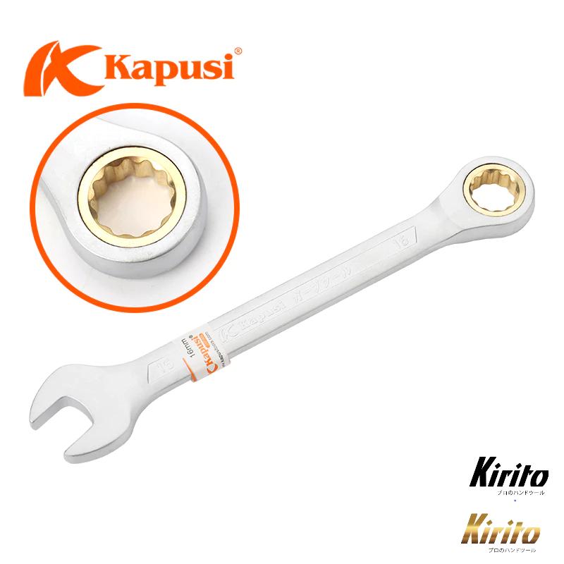 Cờ lê vòng miệng tự động Kapusi Japan nhiều size, thép CR-V chịu lực cao 50BV30, bánh cóc 72 răng