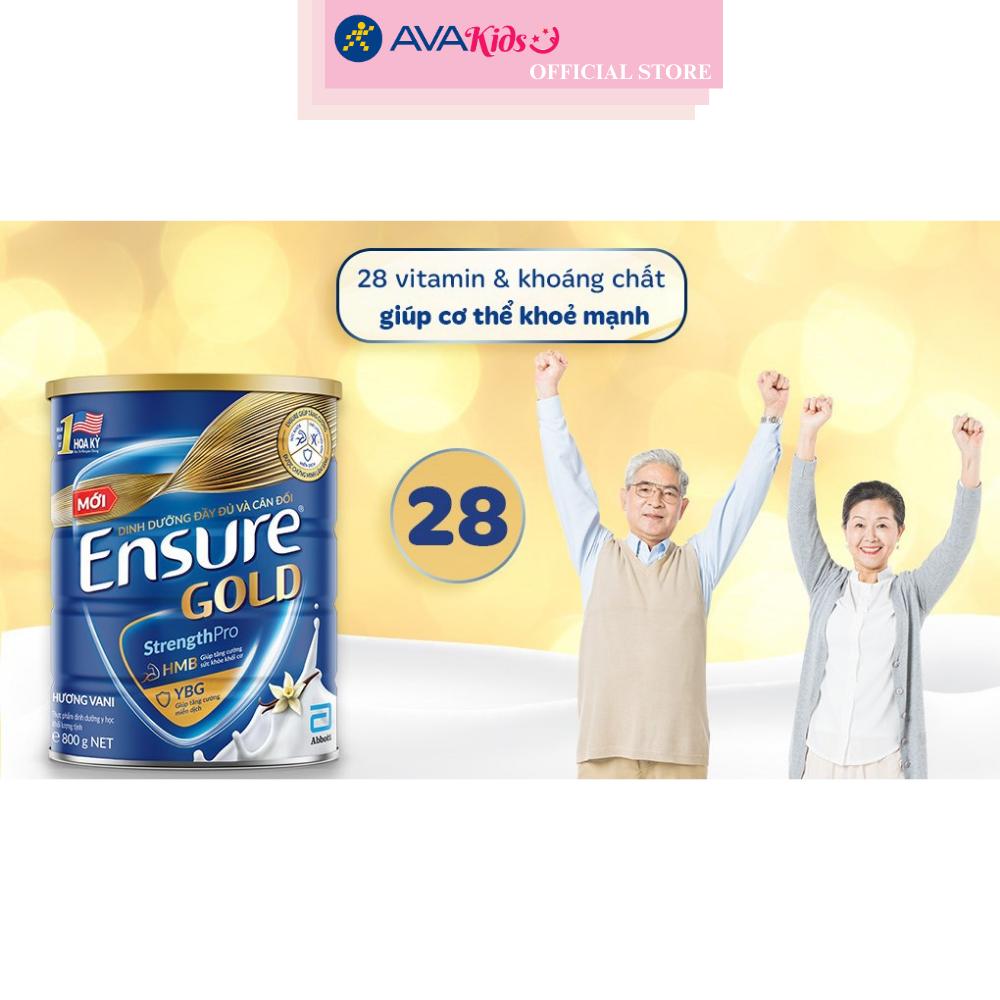 Sữa bột người lớn Ensure Gold StrengthPro hương vani 800g