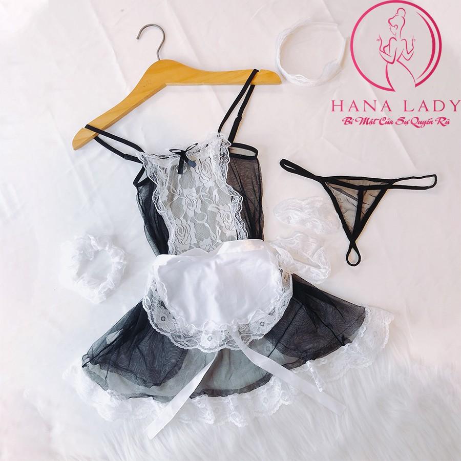 Đồ ngủ cosplay sexy hầu gái anime quyến rũ gợi cảm siêu mỏng xuyên thấu CP158