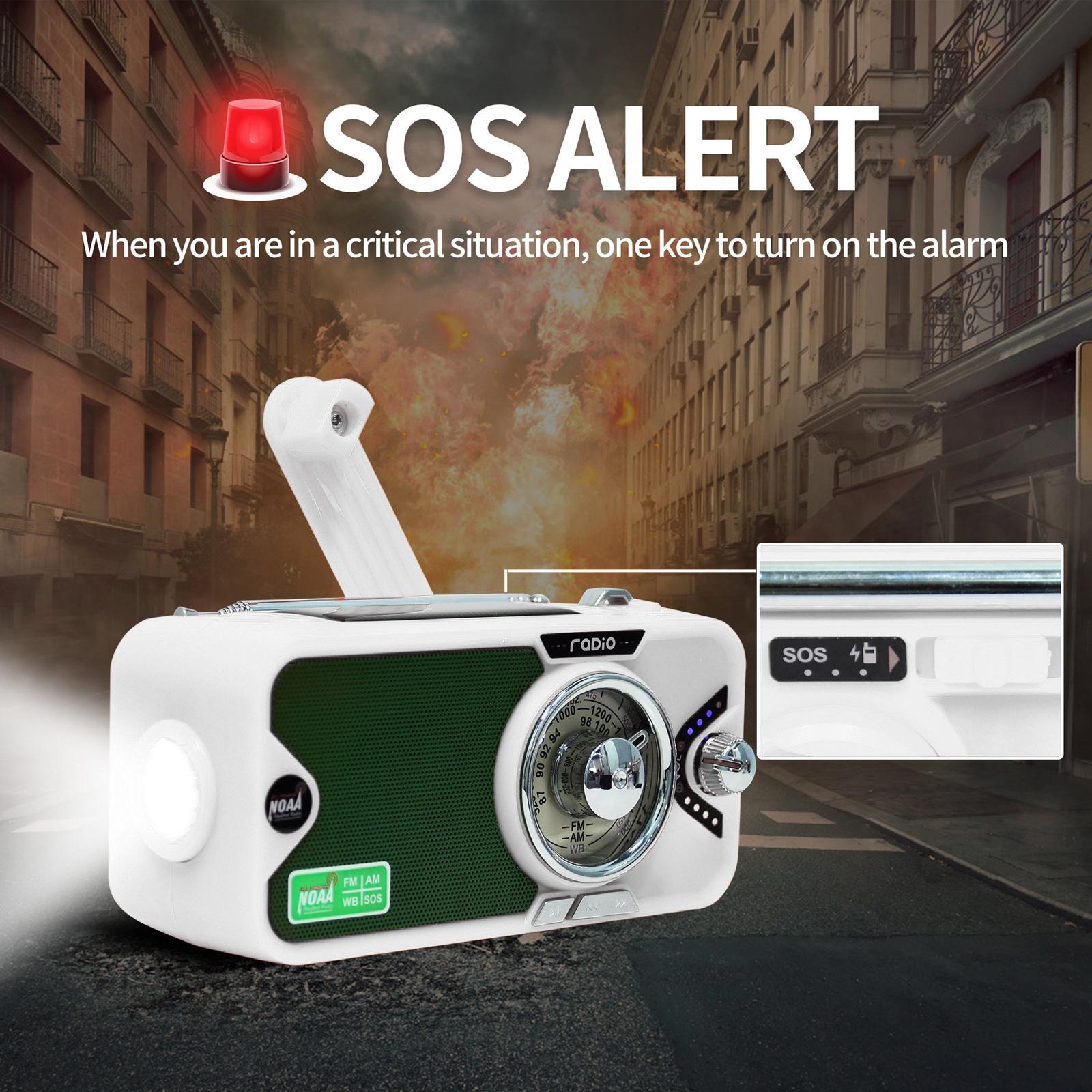 Portable Emergency Radio Solar Charging 3600mAh Outdoor Activities