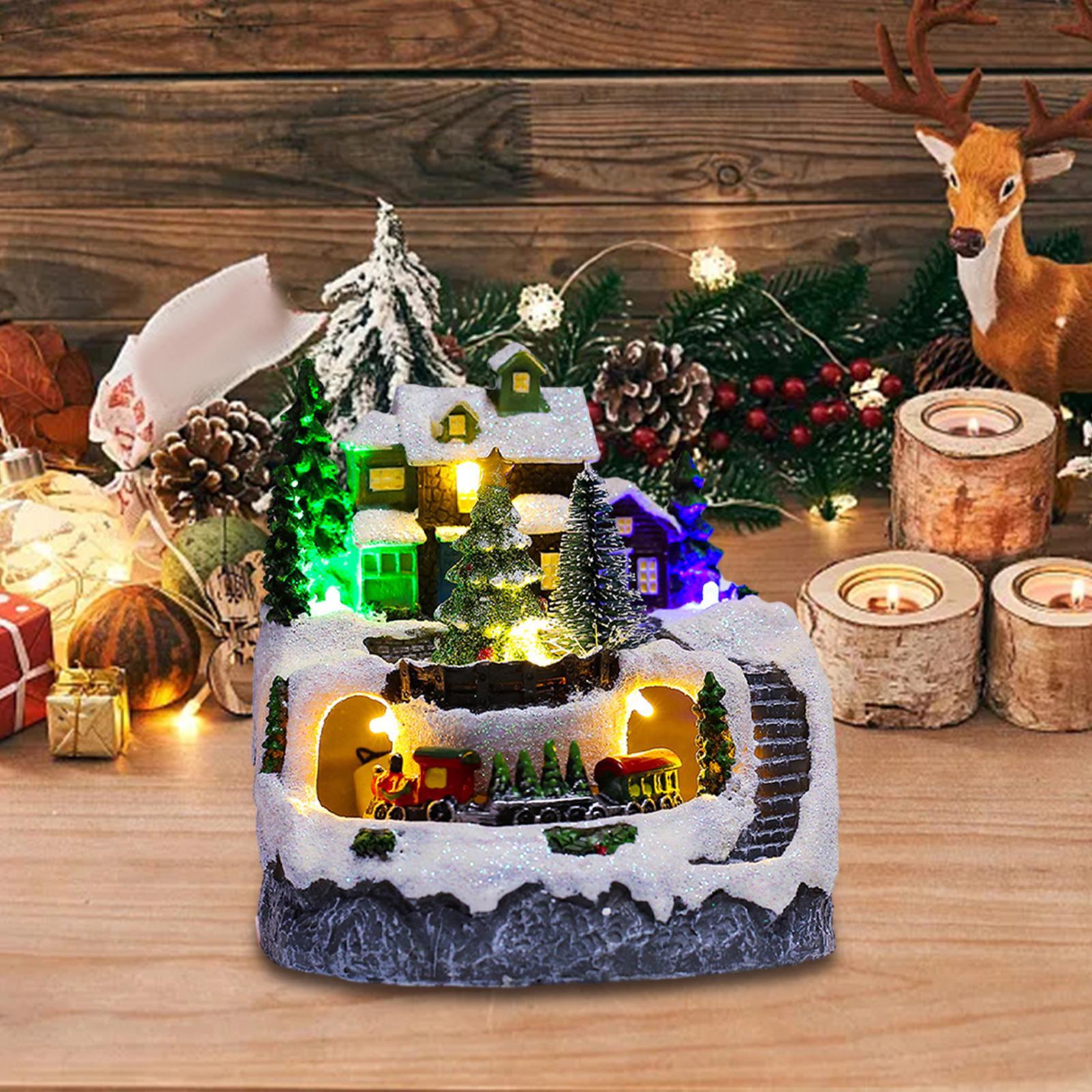 House Collectible Building Ornaments Light up Snow Scene Collection for Bookshelf Holiday Indoor Girls Boys