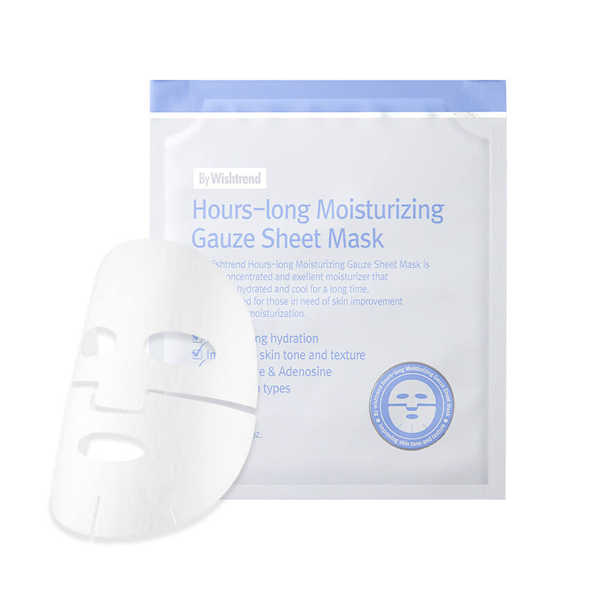 Combo 5 Mặt Nạ Dưỡng Ẩm Sâu, Làm Sáng Da By Wishtrend Hours-long Moisturizing Gauze Sheet Mask 30ml x5