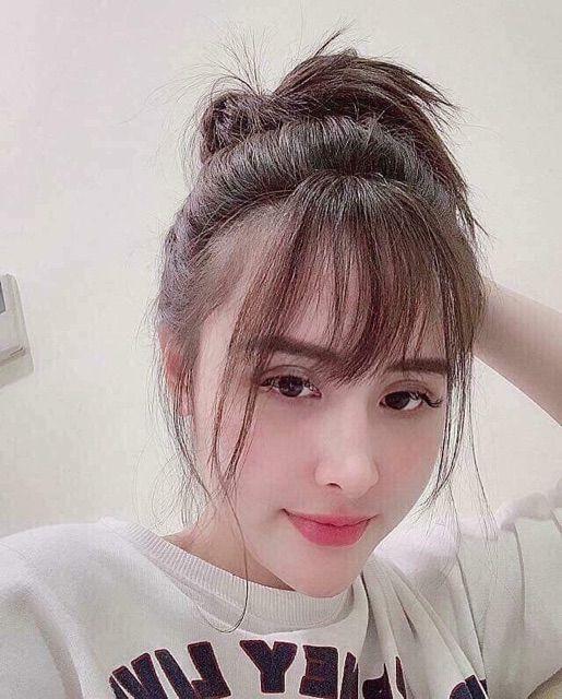 Tóc giả nữ đẹp ️ mái thưa tóc thật