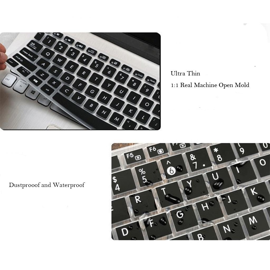 3X Silicone Desktop Keyboard Skin Cover for HP 15.6inch BF Black