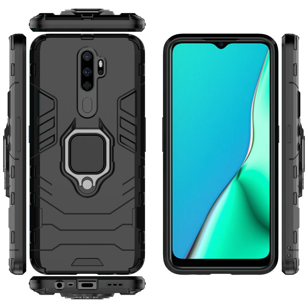 Ốp lưng cho Oppo A9 2020 iron man chống sốc kèm nhẫn xoay chống xem video bảo vệ camera