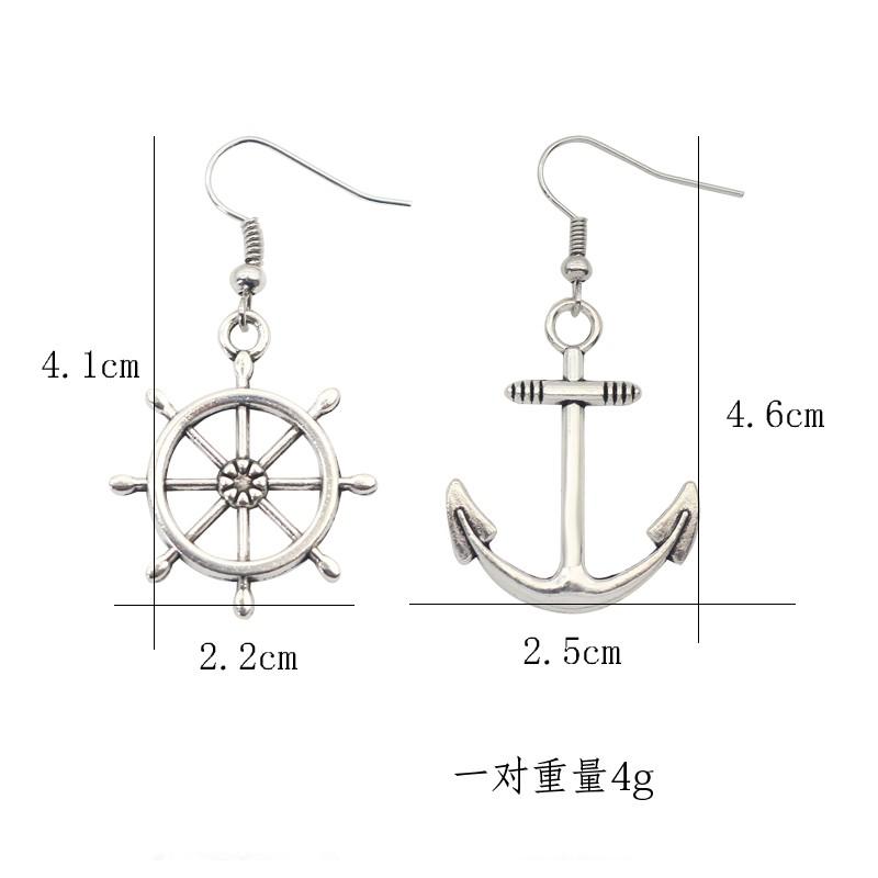 Khuyên tai nữ thép titan cá tính bất đối xứng phong cách Hiphop
