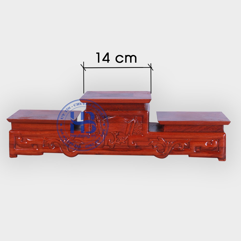 Tam sơn gỗ hương Đế tam kê bát hương Tam cấp thờ-đế bát hương mặt 14cm