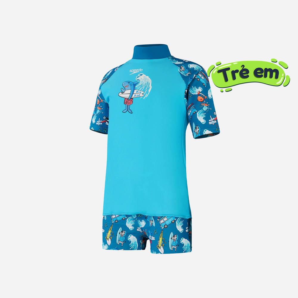 Bộ đồ bơi chống nắng bé trai Speedo Prt Rash Top Asht - 8-00323315137
