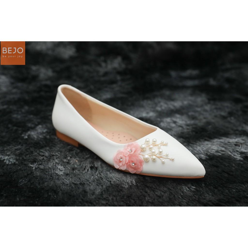 GIAFY CƯỚI - GIÀY CÔ DÂU BEJO B44 3HOA CAM, CÀNH NGỌC- WEDDING SHOES