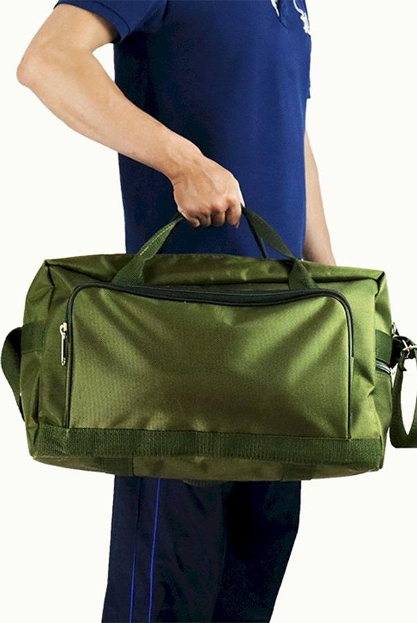 Túi xách du lịch vải bố xanh rêu cao cấp AH size trung