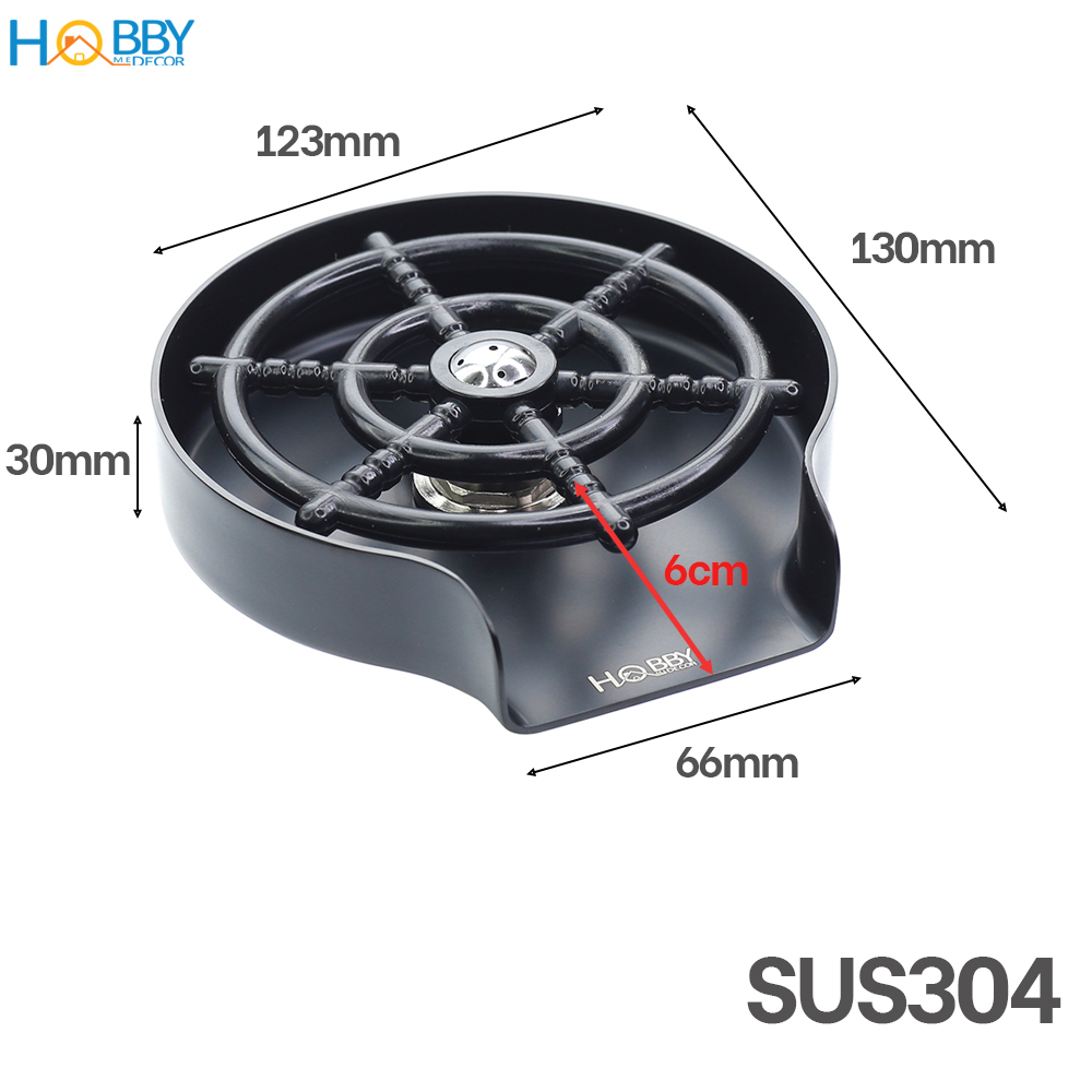 Vòi phun rửa ly gắn chậu rửa chén áp suất mạnh Hobby Home Decor VRLD - Inox 304 sơn đen - kèm dây cấp 60cm