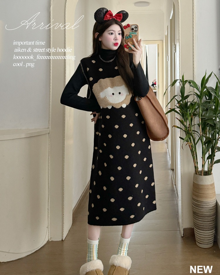 Sét yếm len bầu sét siêu cute đầm bầu mùa đông chất len dày hàng qc 0416-050