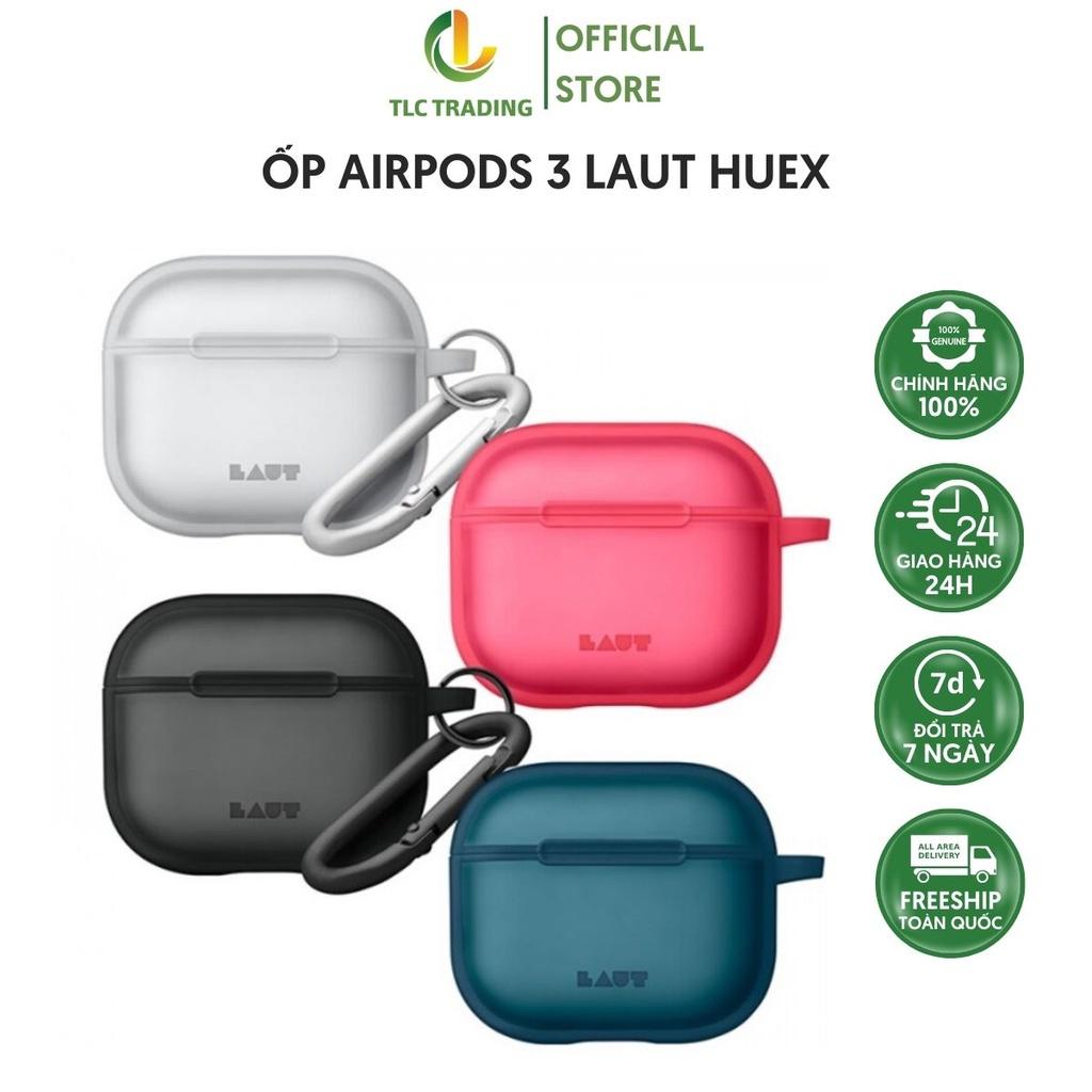 Ốp Airpod LAUT Huex Cho Airpod 3 Chất Liệu Cao Cấp Phủ Cao Su Bảo Vệ Toàn Diện Kèm Móc Treo Kim Loại -Hàng chính hãng