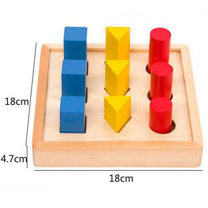 Bộ xếp hình học giáo cụ Montessori đồ chơi giáo dục