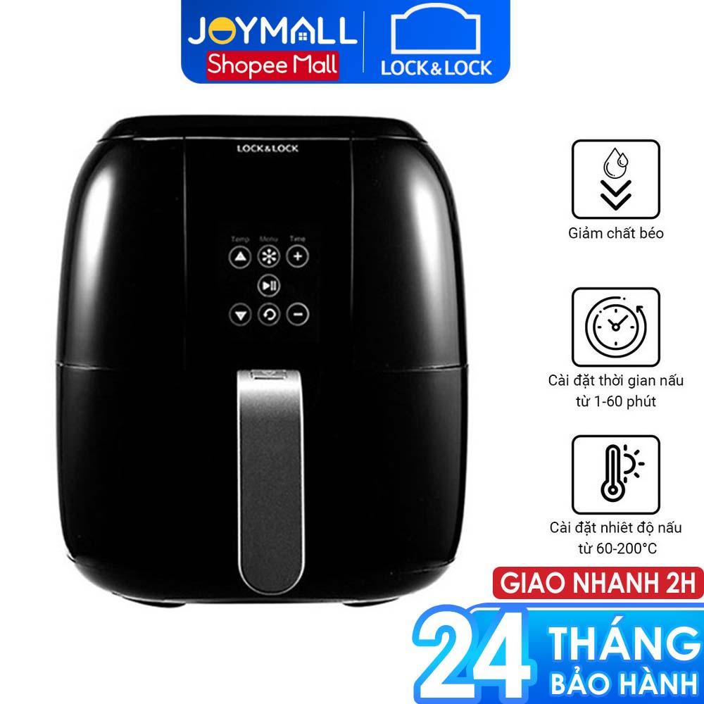 Nồi chiên không dầu điện tử Lock&Lock ECF-300B 3 Lít - Hàng chính hãng, bảo hành 24 tháng, điều khiển cảm ứng - Hapos