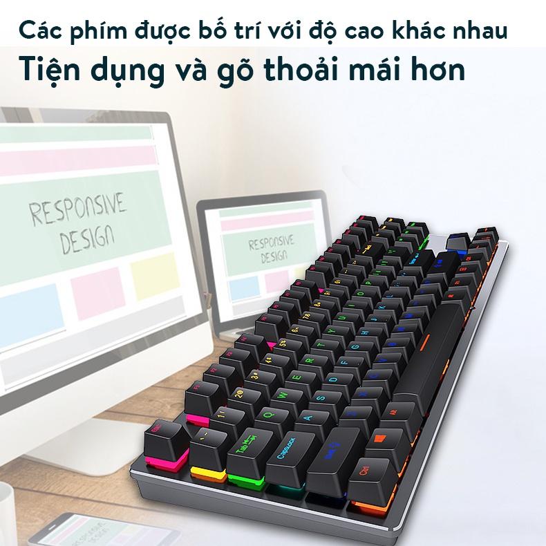 Bàn phím cơ Coputa Bàn phím cơ TKL gaming chơi game Full LED RGB K550