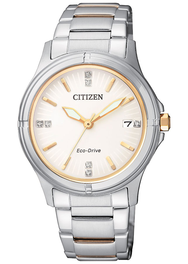 Đồng Hồ Nữ Citizen Đính Đá Swarovski Dây Thép Không Gỉ FE6054-54A - Mặt Trắng