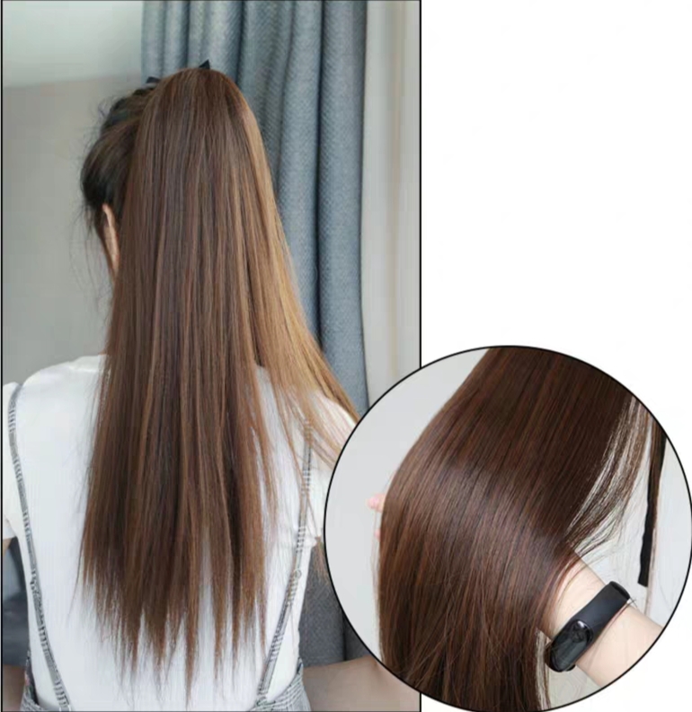 Tóc giả cột thẳng siêu xinh, siêu sang chảnh, cam kết y hình, giống tóc thật 100%, chất tơ Hàn cao cấp loại 1, chịu nhiệt tốt có thể bấm uốn, duỗi, gội thoải mái