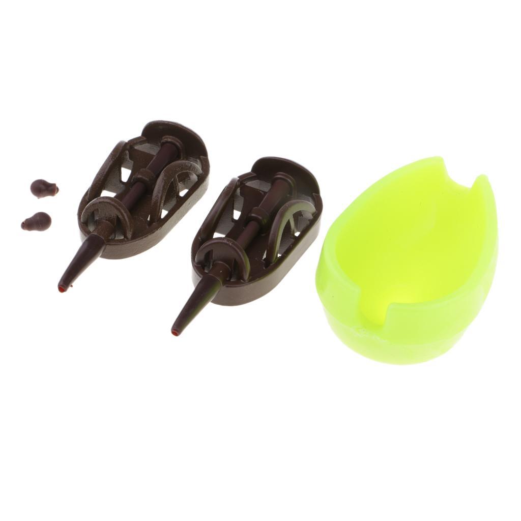 2pcs Fishing Inline Safe Method Feeder & Mould Range Set Carp Fishing Tackle High Quality