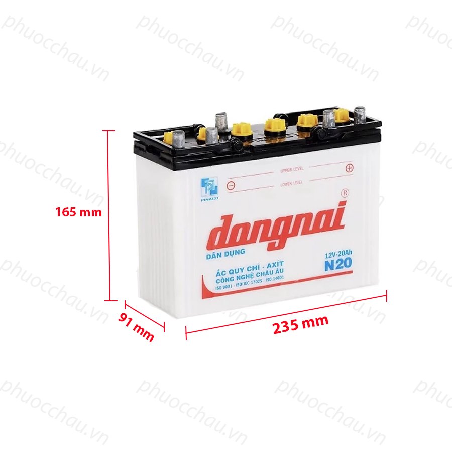 Bình Ắc Quy 12V-20Ah, Ắc Quy Thắp Sáng Dongnai N20