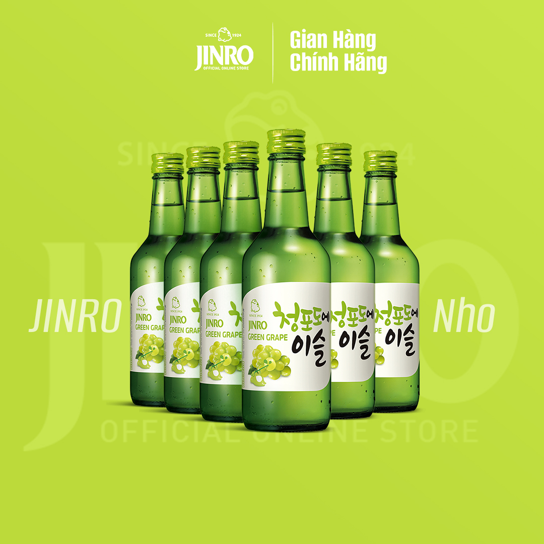 [CHÍNH HÃNG] Soju Hàn Quốc JINRO VỊ NHO 360ml - Combo 6 chai