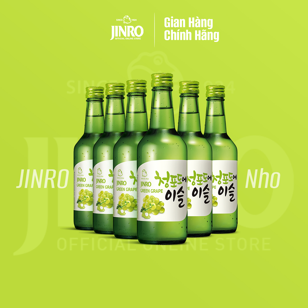 [CHÍNH HÃNG] Soju Hàn Quốc JINRO VỊ NHO 360ml - Combo 6 chai
