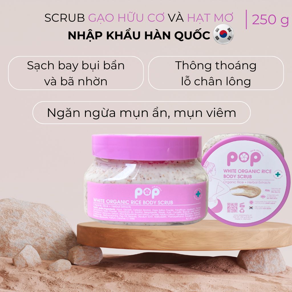 Scrub Gạo Hữu Cơ Tẩy Tế Bào Da Chết POP