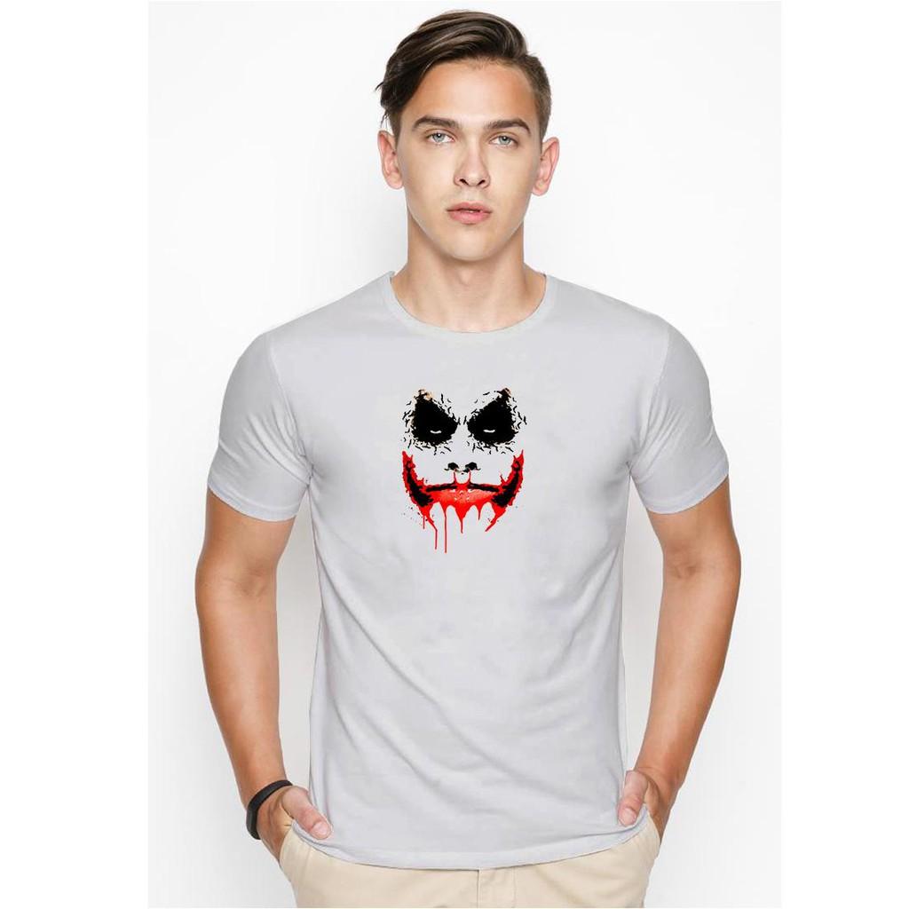 Áo thun nam đẹp hình Joker cá tính màu xám nhạt vải dày mịn TEEGR512