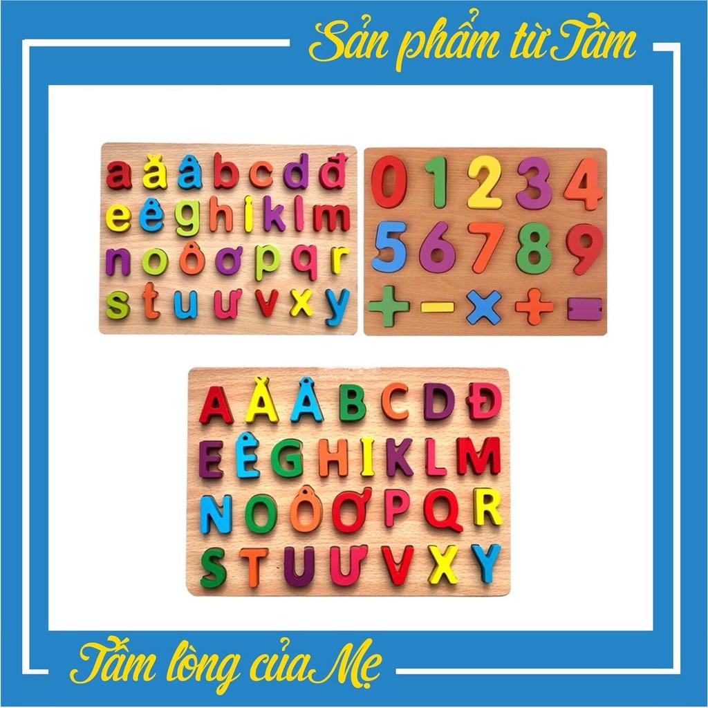 Bộ Ghép Nổi Chữ Hoặc Số cho bé Bằng Gỗ Chôm Kids