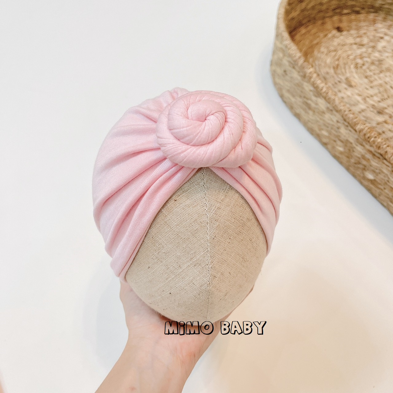 Mũ turban hồng baby MTB91 Mimo Baby