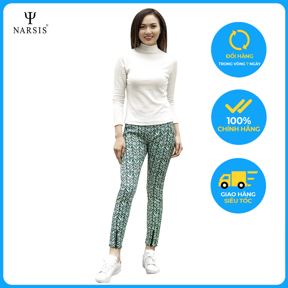 Quần bó nữ Narsis P7042 màu phẩy xanh trắng