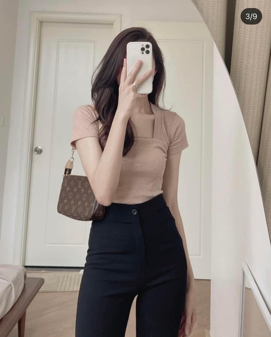 Áo thun cộc tay cổ U sang chảnh ôm body tôn dáng chất mịn đẹp