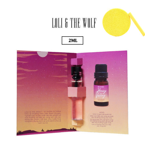 Nước hoa vùng kín nữ - Honey Valley Eau De Parfum - chai lăn 2ml- LOLI & THE WOLF, Tặng Kèm Mút Rửa Mặt