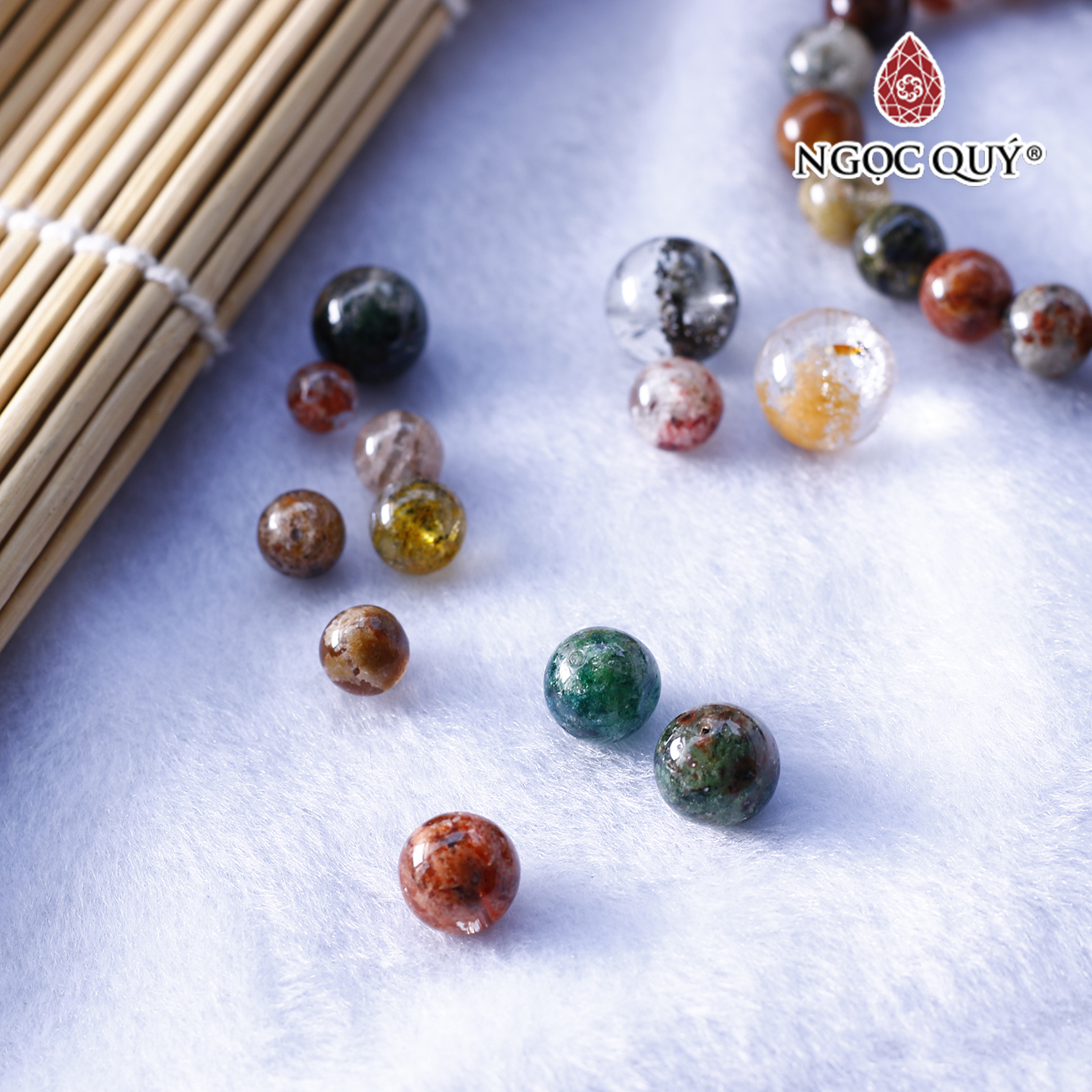 Hạt lẻ đá thạch anh ưu linh đa sắc - Ngọc Quý Gemstones