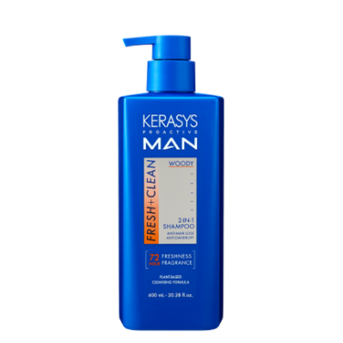 Dầu gội nam Sạch Sâu, Ngăn Ngừa Gàu, Kiềm Dầu Kerasys Proactive Men 2 in 1 Hàn Quốc 600ml